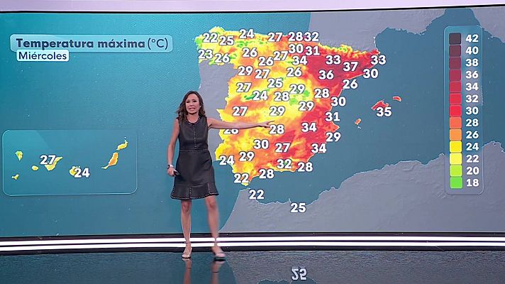 El tiempo - Temperaturas significativamente elevadas en depresiones del nordeste y en interiores del sur peninsular