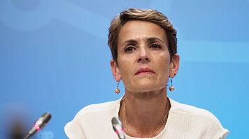 La presidenta de Navarra, Mar�a Chivite, se rompe al hablar de Santos Cerd�n