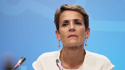 La presidenta de Navarra, Mar�a Chivite, se rompe al hablar de Santos Cerd�n