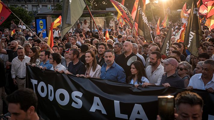 La noche en 24h - Miles de personas piden la dimisión de Sánchez en una marcha convocada por Vox