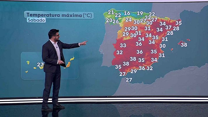 El tiempo - Temperaturas máximas elevadas en Baleares, zonas de Andalucía y del nordeste peninsular