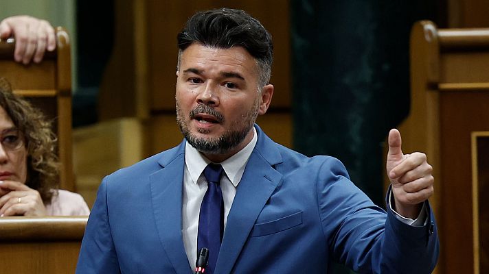 Informativo 24h - Rufián ve a Sánchez "tocado" tras reunirse con él y llama a la izquierda a "avanzar": "Aprovechemos el tiempo que nos quede"
