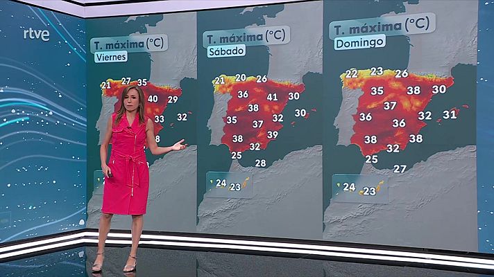 El tiempo - Temperaturas máximas elevadas en buena parte de la vertiente atlántica y depresiones del nordeste