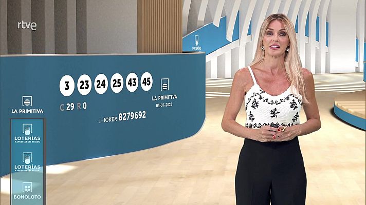 Loterías - Sorteo de la Lotería Nacional, Bonoloto, Primitiva y Jóker del 03/07/2025