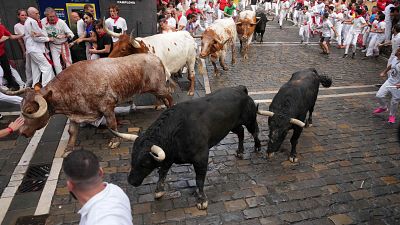 Primer encierro de San Fermín 2025 con toros de Fuente Ymbro