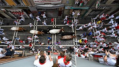 La Policía vigila el encierro de San Fermín desde el aire