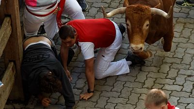 Tercer encierro de San Fermín 2025 con los Álvaro Núñez