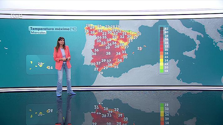 El tiempo - Máximas en ascenso en mitad norte peninsular, sudoeste de Andalucía, interiores del tercio este y Baleares