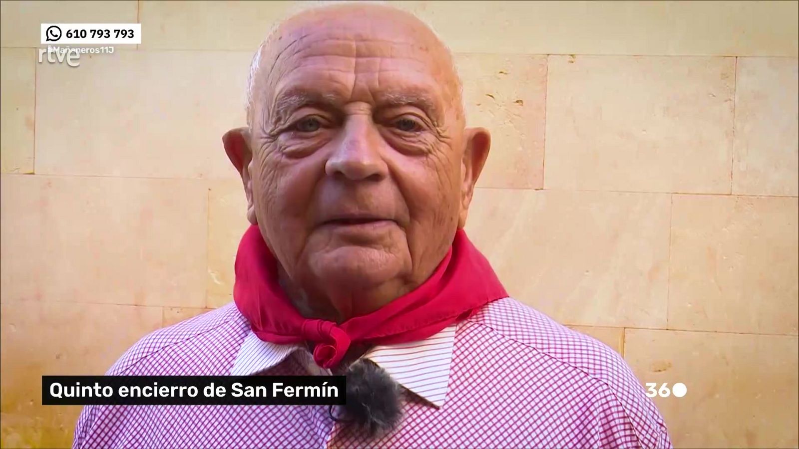 Rafael, el corredor más veterano San Fermín: "Tengo 80 años y seguiré corriendo hasta que Dios quiera" - Mañaneros 360 | Ver