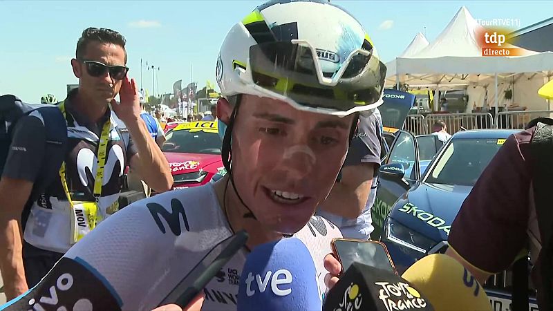 Enric Mas, tras la caída camino al Mur de Bretagne: "Tengo un quemazo bueno de una rueda"