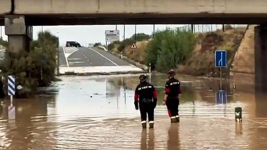 La UME se despliega en poblaciones de Zaragoza afectadas por las lluvias torrenciales de la dana