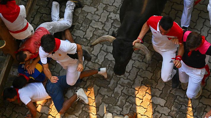 San Fermín - Octavo encierro de San Fermín 2025 con los Miura