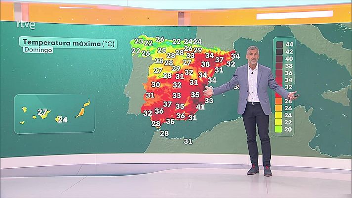 El tiempo - Descenso casi generalizado de las temperaturas máximas que, no obstante, se mantendrán elevadas