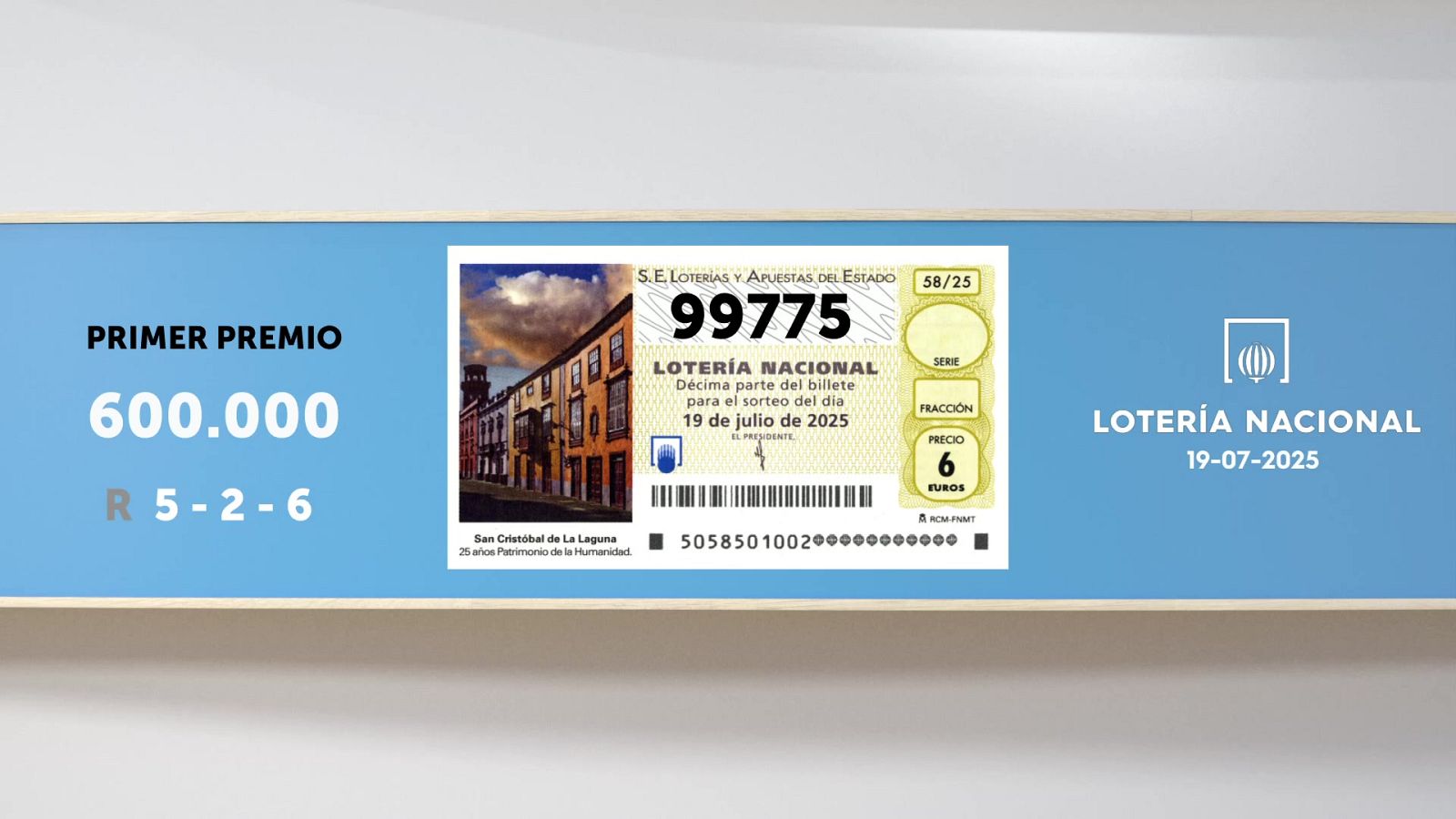 Sorteo de la Lotería Nacional del 19/07/2025 - Ver ahora