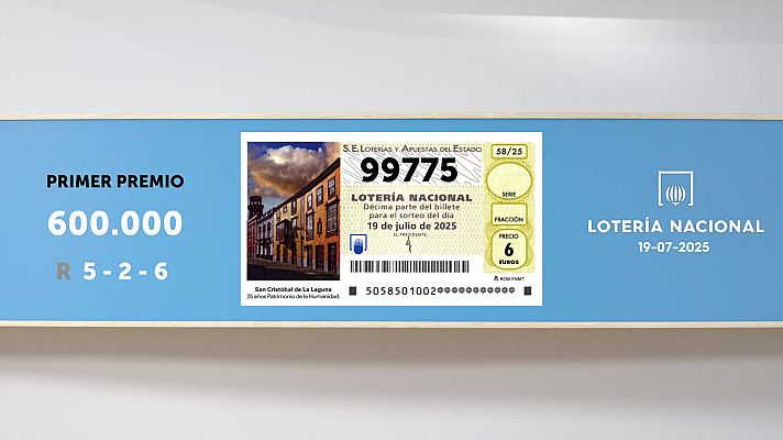 SELAE - Sorteo de la Lotería Nacional del 19/07/2025