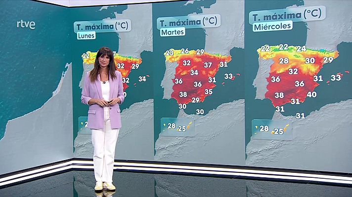 El tiempo - Máximas superiores a 36 grados en sudeste, bajo Ebro, Mallorca, Guadalquivir y Guadalhorce, 38 en el Segura