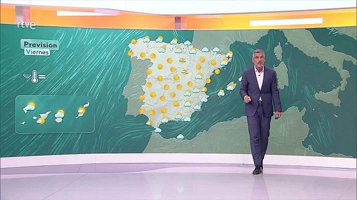 El tiempo - Chubascos y tormentas en las islas Baleares, cuadrante suroriental y Pirineo oriental
