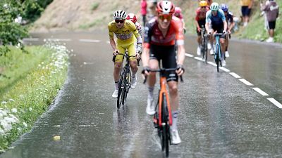 Final de la etapa 19 del Tour de Francia 2025, en lo alto de La Plagne