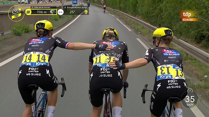 Tour de Francia - Demi Vollering sufre una dura caída en los kilómetros finales de la tercera etapa de este Tour Femenino 2025