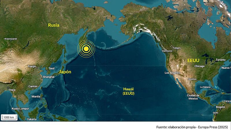 Los países del Pacífico ya han activado las alarmas y a las islas de Hawái están llegando olas de un metro veinte | Ver