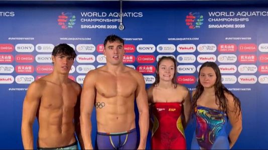 El relevo mixto 4x100 español se mete en la final de Singapur tras batir el récord de España