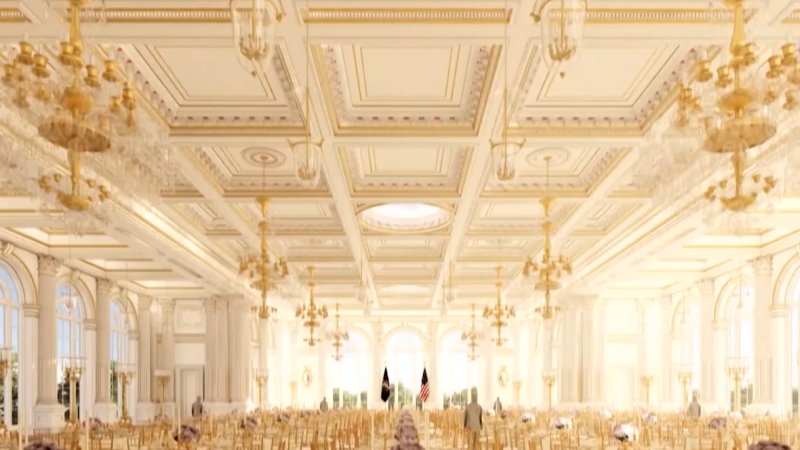 Trump proyecta un salón de baile dorado en la Casa Blanca como “legado” presidencial