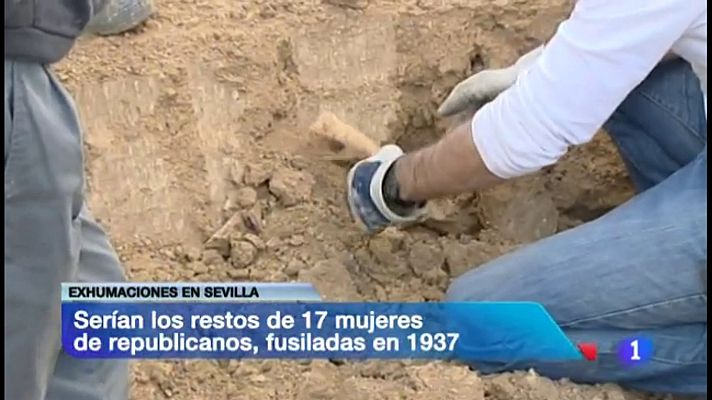 Telediario 1 - Restos de 'Las 17 rosas de Guillena' en Gerena (Sevilla)