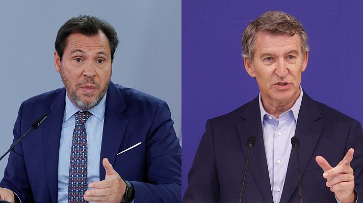 Telediario 1 - Puente acusa a Mañueco de estar "de farra" durante los incendios y Feijóo le reprocha que "bromee con el sufrimiento"