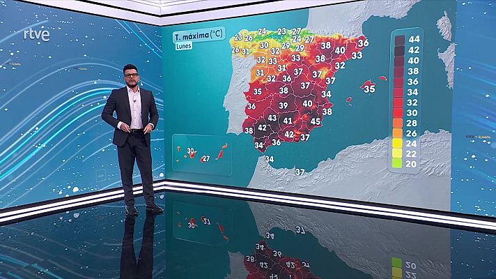 El tiempo - Temperaturas elevadas en la mayor parte de la Península,  en zonas de Baleares y Canarias,  y en interiores de Valencia y Murcia