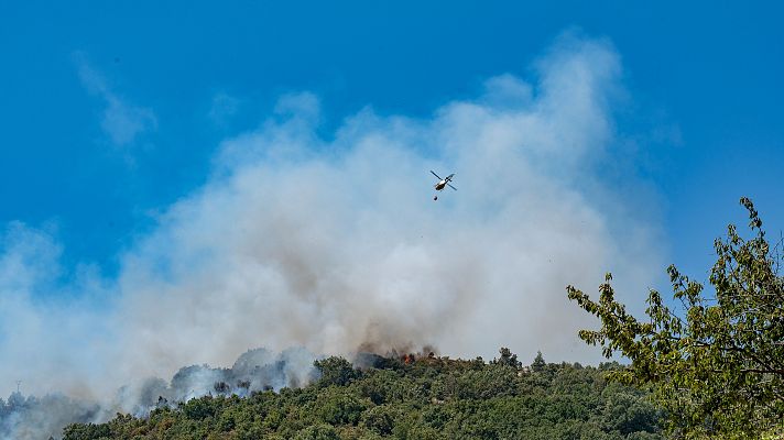 Fin de semana 24h - Vecinos de Rebollar pasarán la noche en el Polideportivo de Plasencia por el incendio de Jarilla, Cáceres