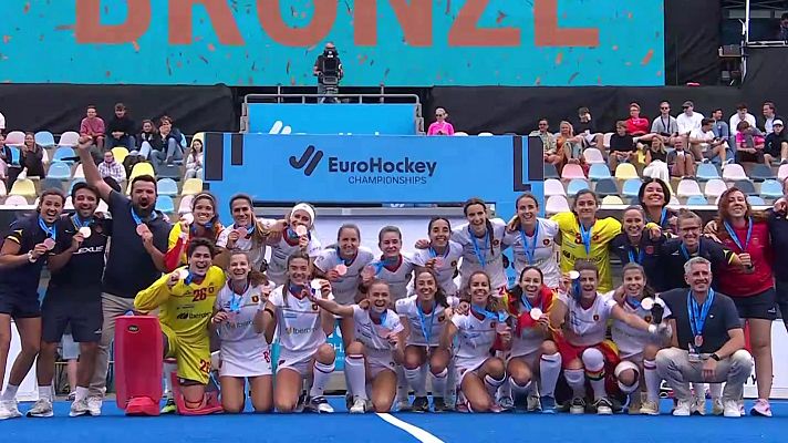 Hockey hierba y sala - Resumen del España - Belgica, final por el bronce del Europeo femenino de hockey hierba