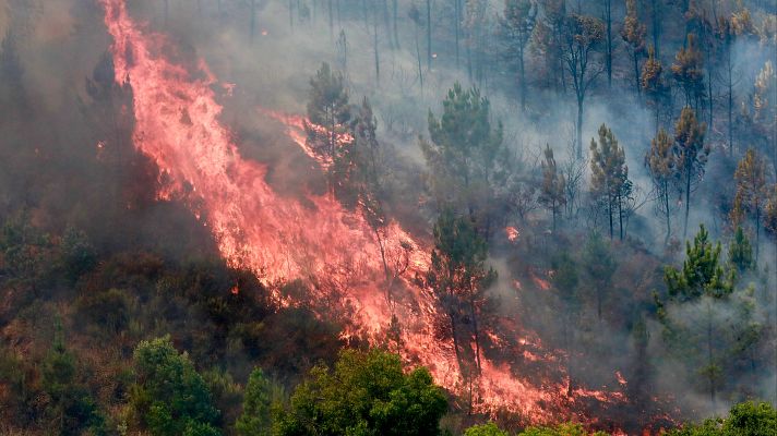 Telediario 1 - Incendios "explosivos", de una virulencia inédita y capaces de alterar la circulación del viento