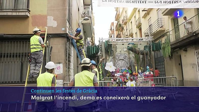El carrer Verdi de Gràcia es recupera després de l'incendi del guarnit