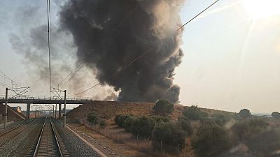 Cortada la circulaci�n ferroviaria entre Madrid-Andaluc�a por un incendio | Ver