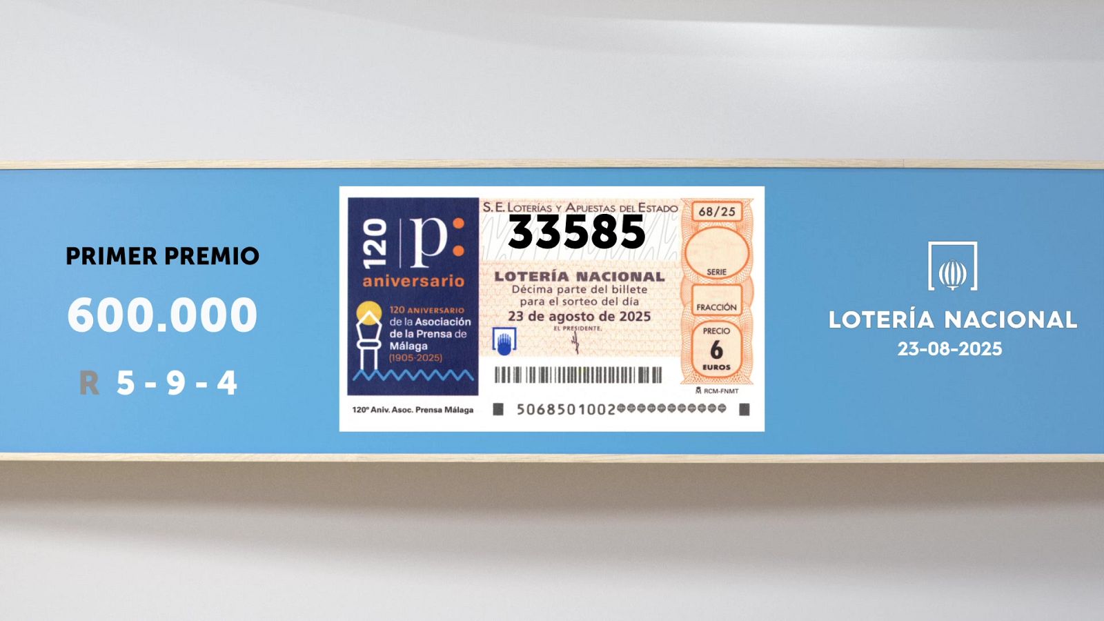 Sorteo de la Lotería Nacional del 23/08/2025 - Ver ahora