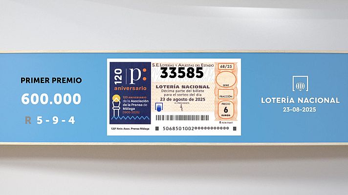 SELAE - Sorteo de la Lotería Nacional del 23/08/2025