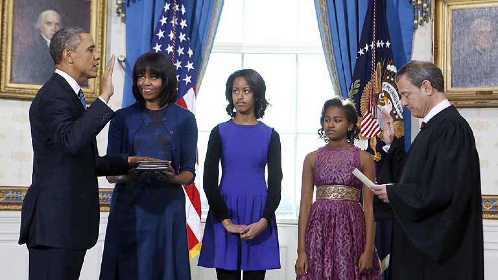 Obama jura su segundo mandato en una ceremonia privada en la Casa Blanca