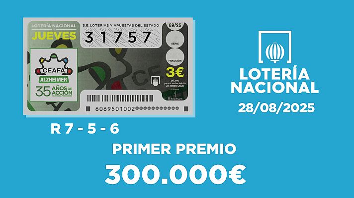 SELAE - Sorteo de la Lotería Nacional del 28/08/2025