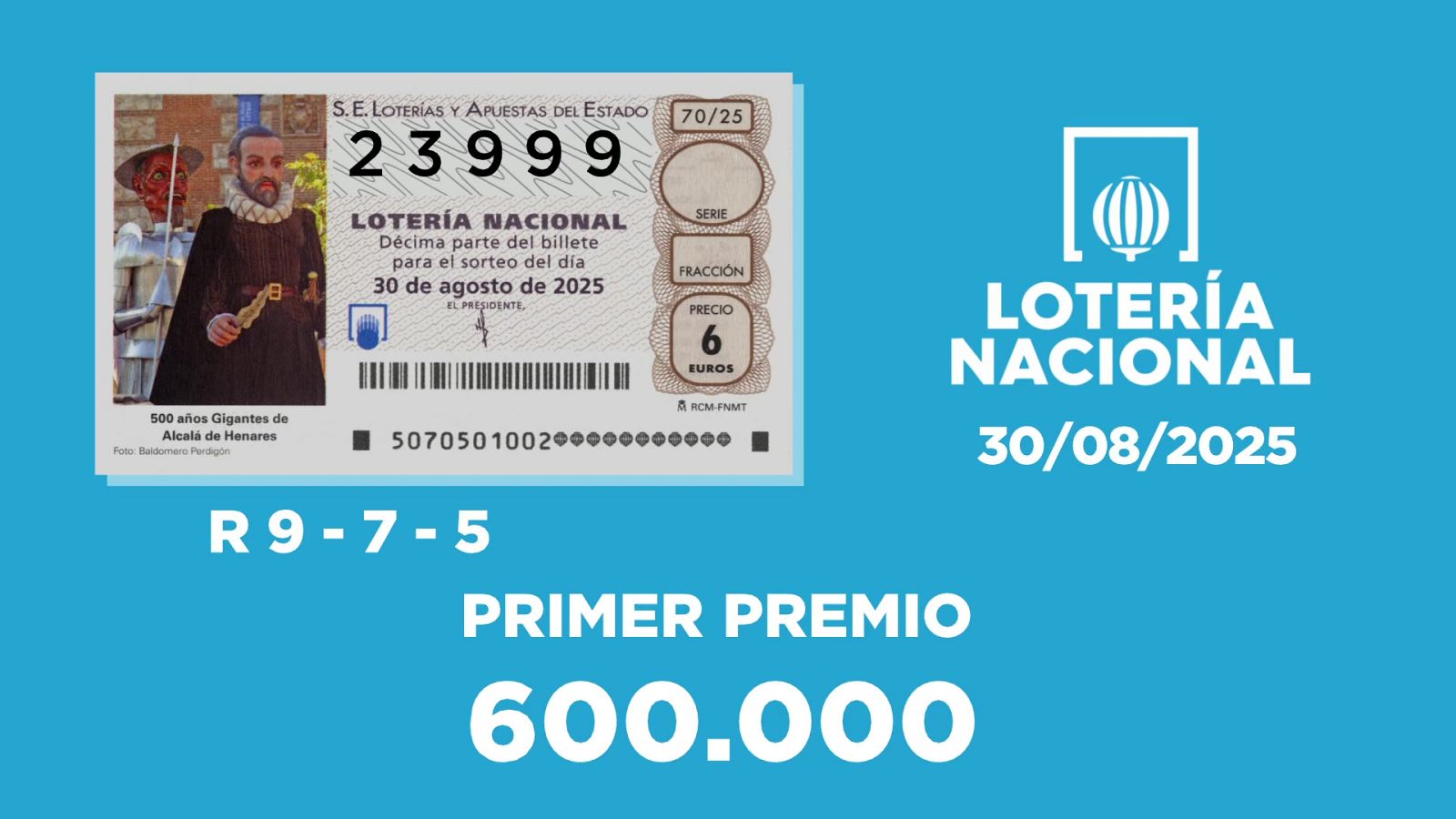 Sorteo de la Lotería Nacional del 30/08/2025 - Ver ahora