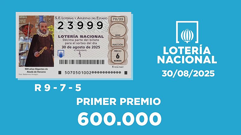 Sorteo de la Lotería Nacional del 30/08/2025 - Ver ahora