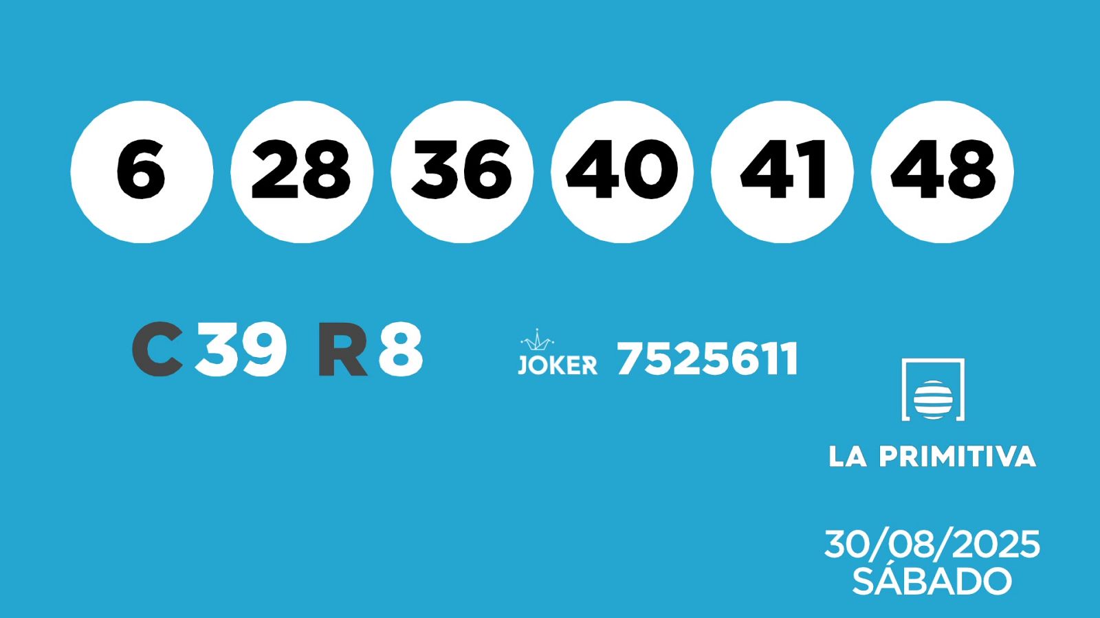 Sorteo de la Lotería Primitiva y Joker del 30/08/2025 - Ver ahora