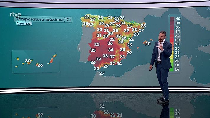 El tiempo - Las máximas descenderán en la mayor parte del Mediterráneo e interiores del tercio oriental peninsular
