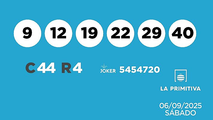 SELAE - Sorteo de la Lotería Primitiva y Joker del 06/09/2025
