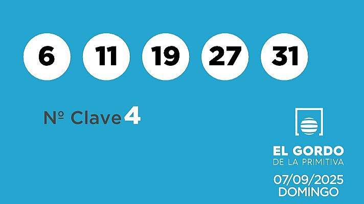 SELAE - Sorteo de la Lotería Gordo de la Primitiva del 07/09/2025