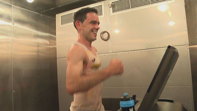 El entrenamiento de los atletas que se han 'aclimatado' para el Mundial de Tokio en una instalación militar