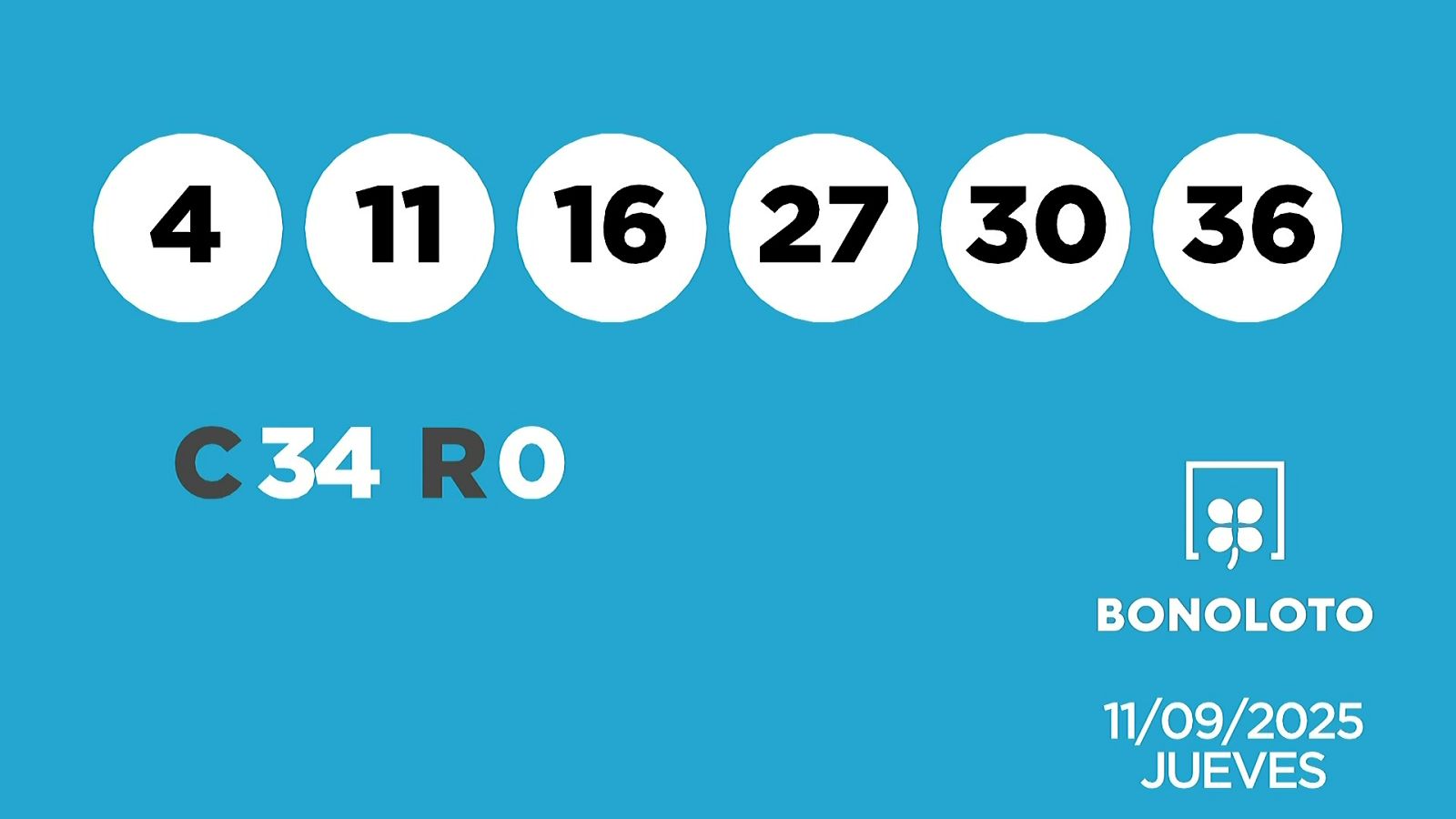 Sorteo de la Lotería Bonoloto del 11/09/2025 - Ver ahora
