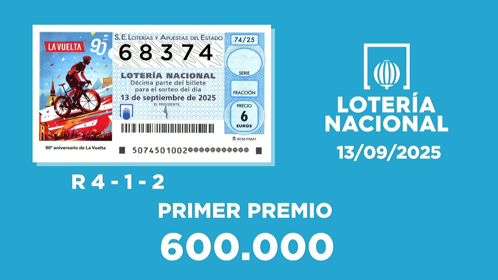 Sorteo de la Lotería Nacional del 13/09/2025 - Ver ahora
