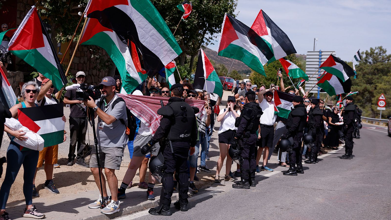Las protestas propalestinas obligan a reforzar la seguridad en el final de La Vuelta | Ver