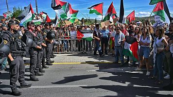 Protestas propalestinas obligan a variar el recorrido de la Vuelta a Espaa en la sierra de Madrid