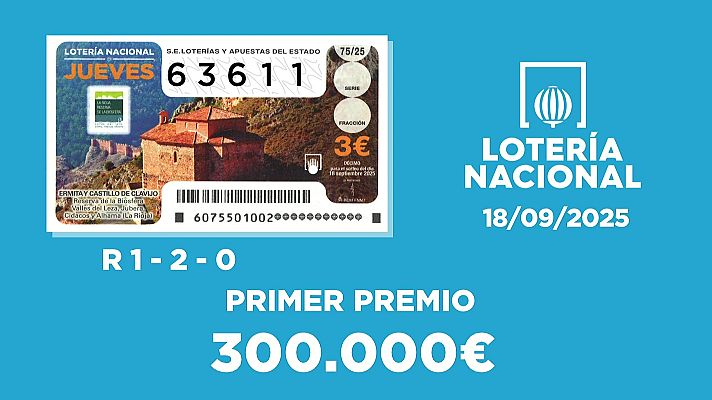 SELAE - Sorteo de la Lotería Nacional del 18/09/2025